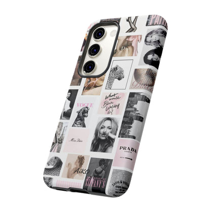 Fashion Collage Phone Case — Pink Vogue Magazine Aesthetic Tough Case