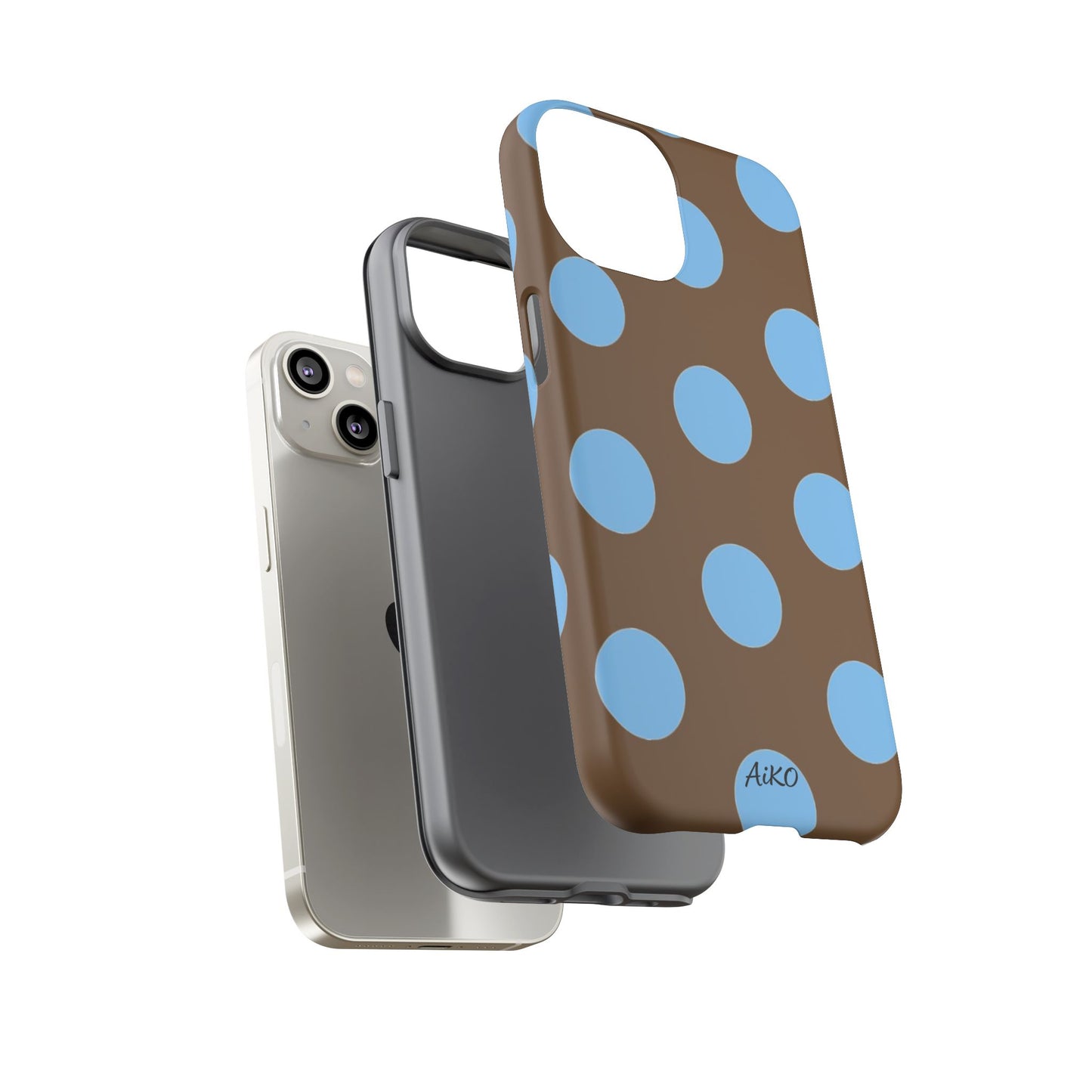Polka Dots (Blue & Brown)