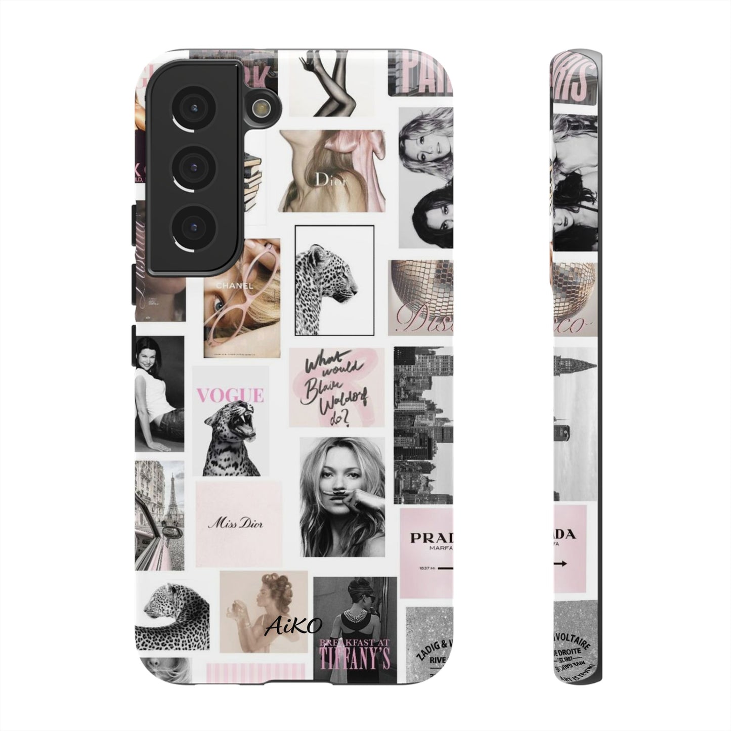 Fashion Collage Phone Case — Pink Vogue Magazine Aesthetic Tough Case