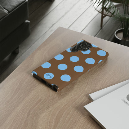 Polka Dots (Blue & Brown)