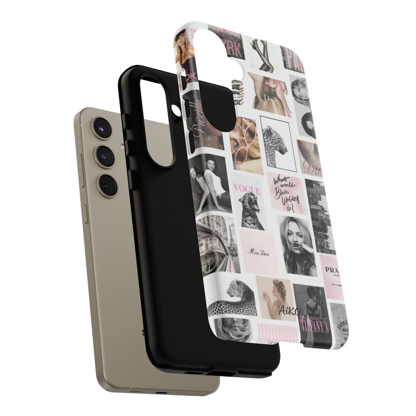 Fashion Collage Phone Case — Pink Vogue Magazine Aesthetic Tough Case