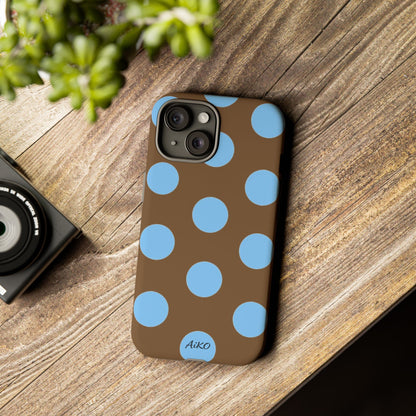 Polka Dots (Blue & Brown)