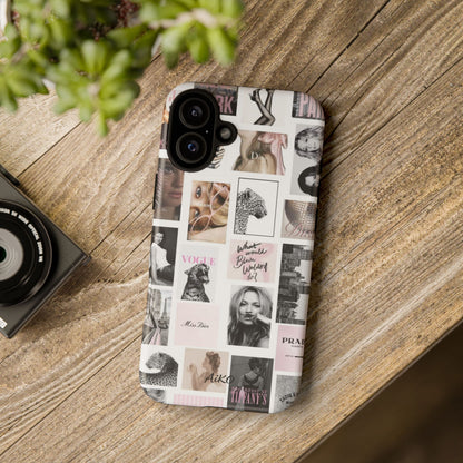 Fashion Collage Phone Case — Pink Vogue Magazine Aesthetic Tough Case