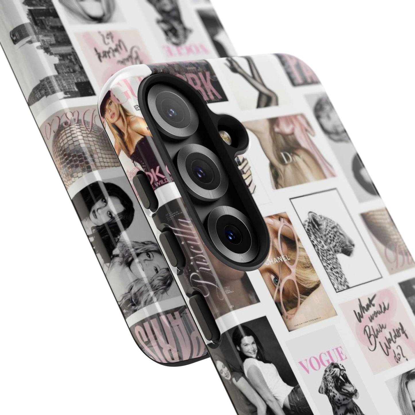 Fashion Collage Phone Case — Pink Vogue Magazine Aesthetic Tough Case