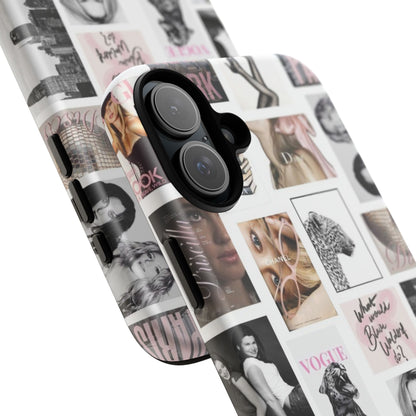 Fashion Collage Phone Case — Pink Vogue Magazine Aesthetic Tough Case