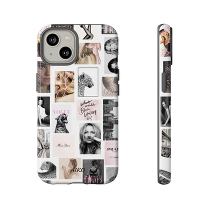 Fashion Collage Phone Case — Pink Vogue Magazine Aesthetic Tough Case