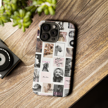 Fashion Collage Phone Case — Pink Vogue Magazine Aesthetic Tough Case