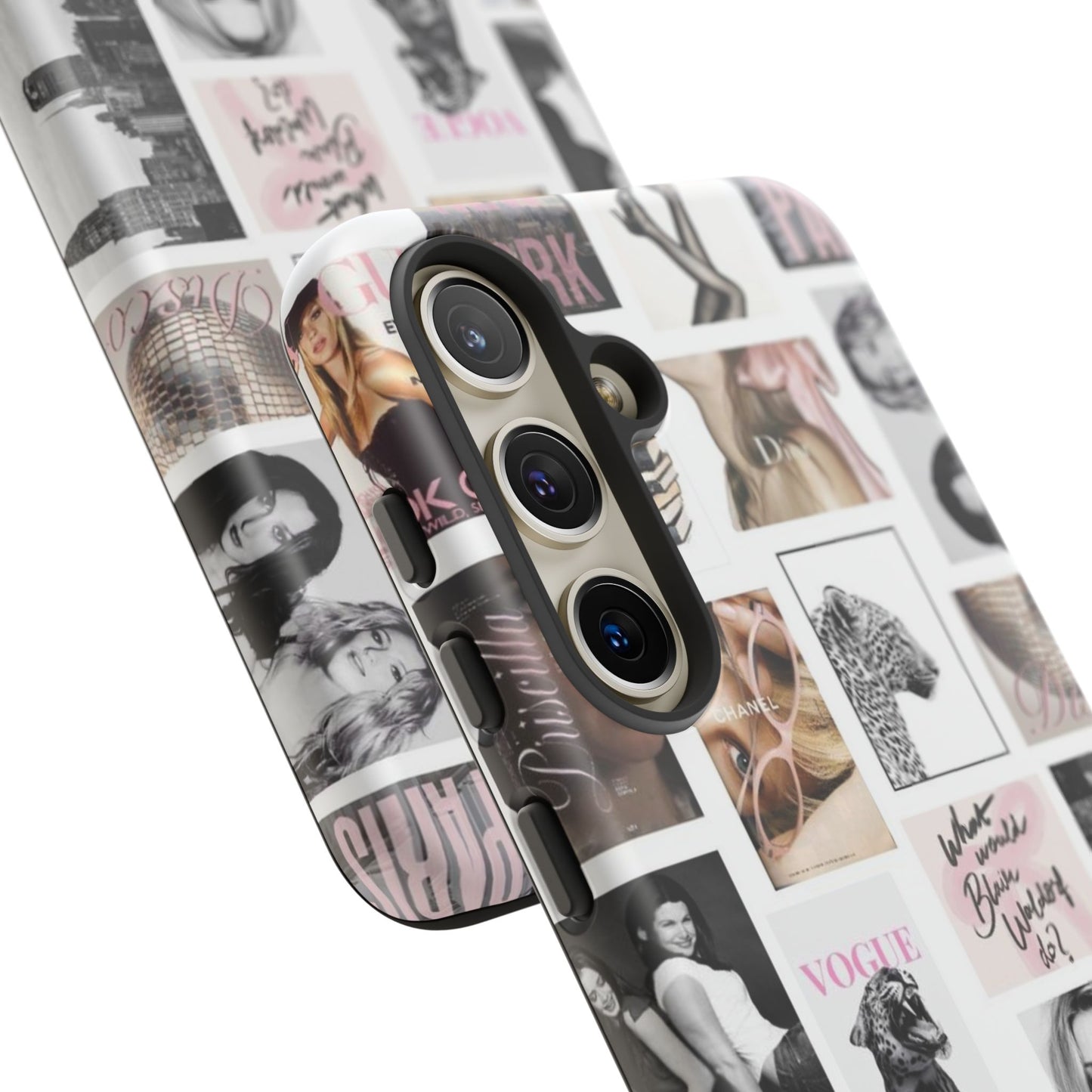 Fashion Collage Phone Case — Pink Vogue Magazine Aesthetic Tough Case