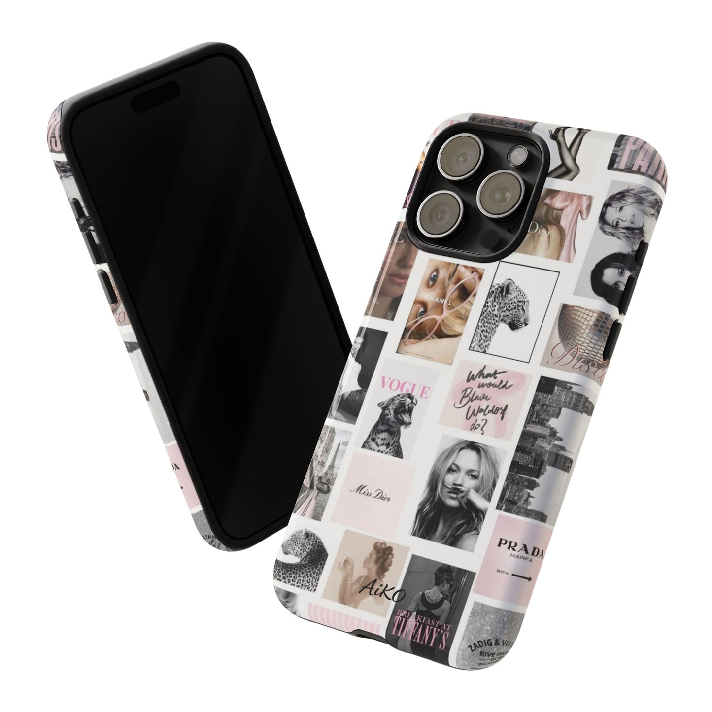 Fashion Collage Phone Case — Pink Vogue Magazine Aesthetic Tough Case