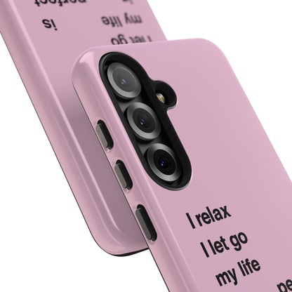 Pink Minimalist 'I relax I let go my life is in perfect flow'
