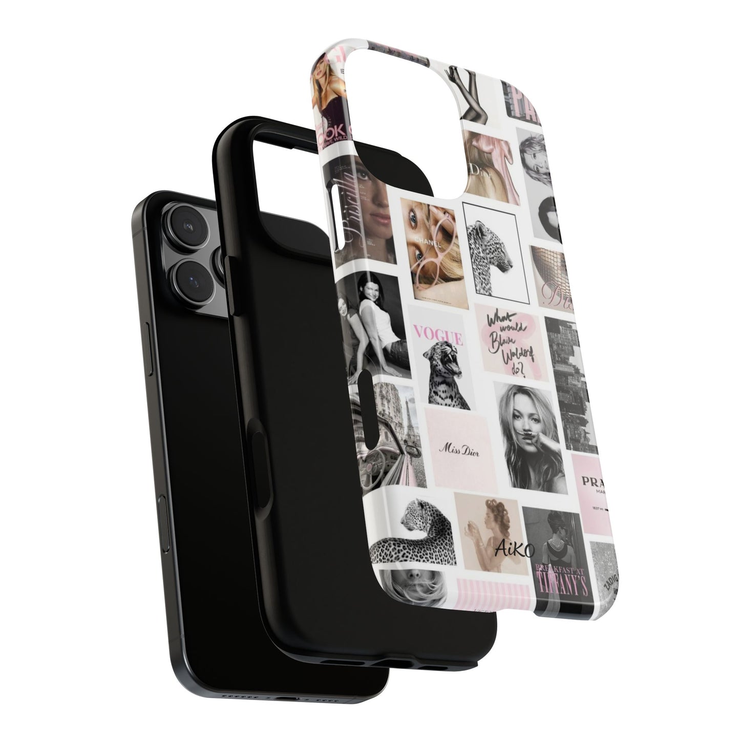 Fashion Collage Phone Case — Pink Vogue Magazine Aesthetic Tough Case