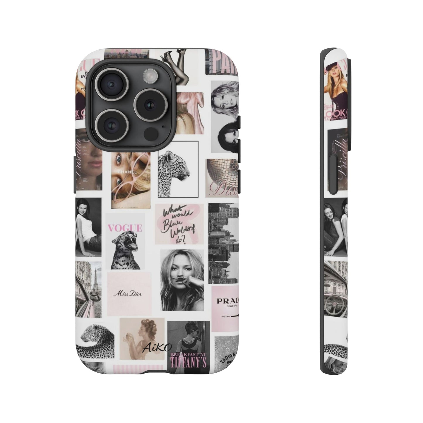 Fashion Collage Phone Case — Pink Vogue Magazine Aesthetic Tough Case
