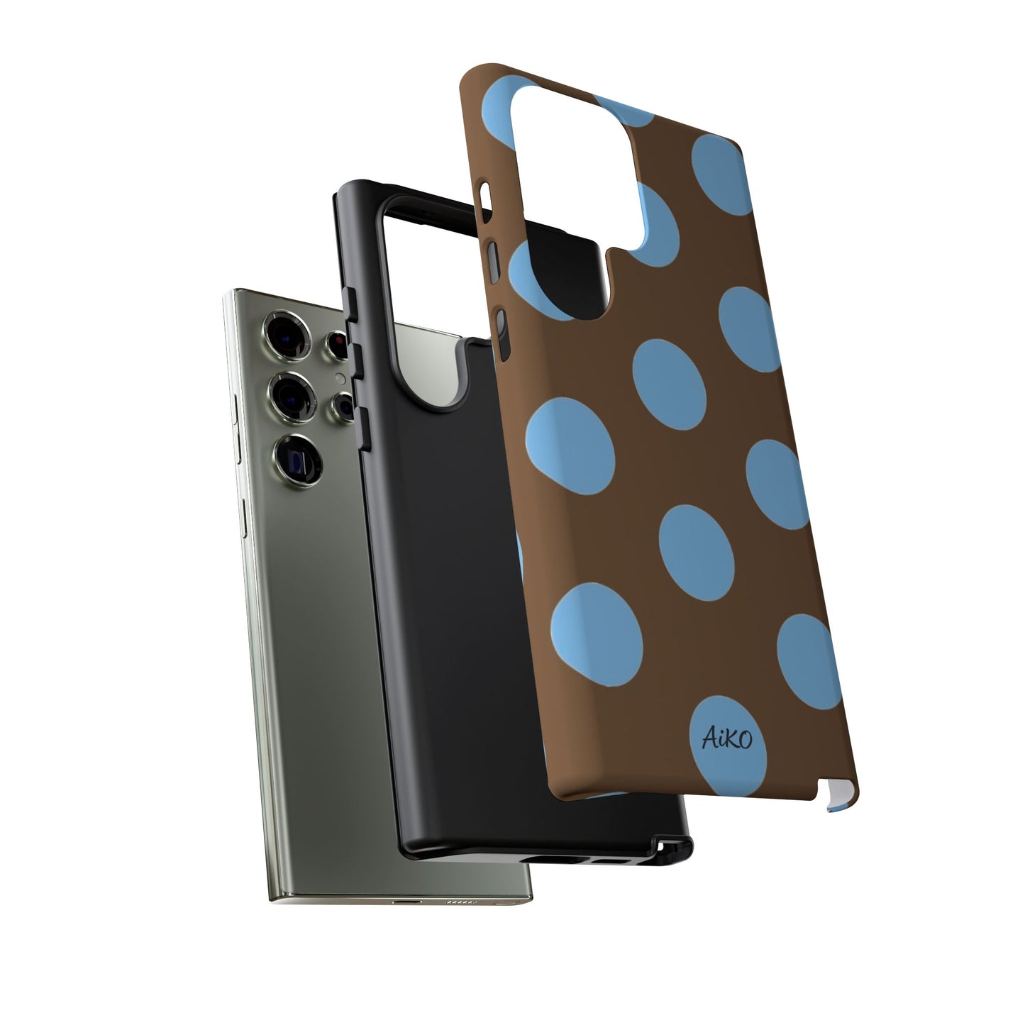 Polka Dots (Blue & Brown)