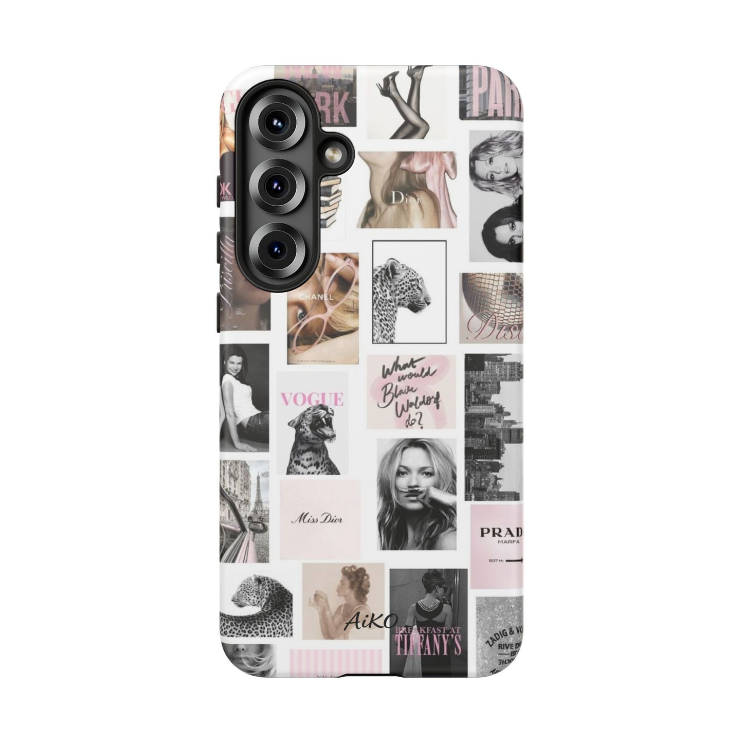 Fashion Collage Phone Case — Pink Vogue Magazine Aesthetic Tough Case
