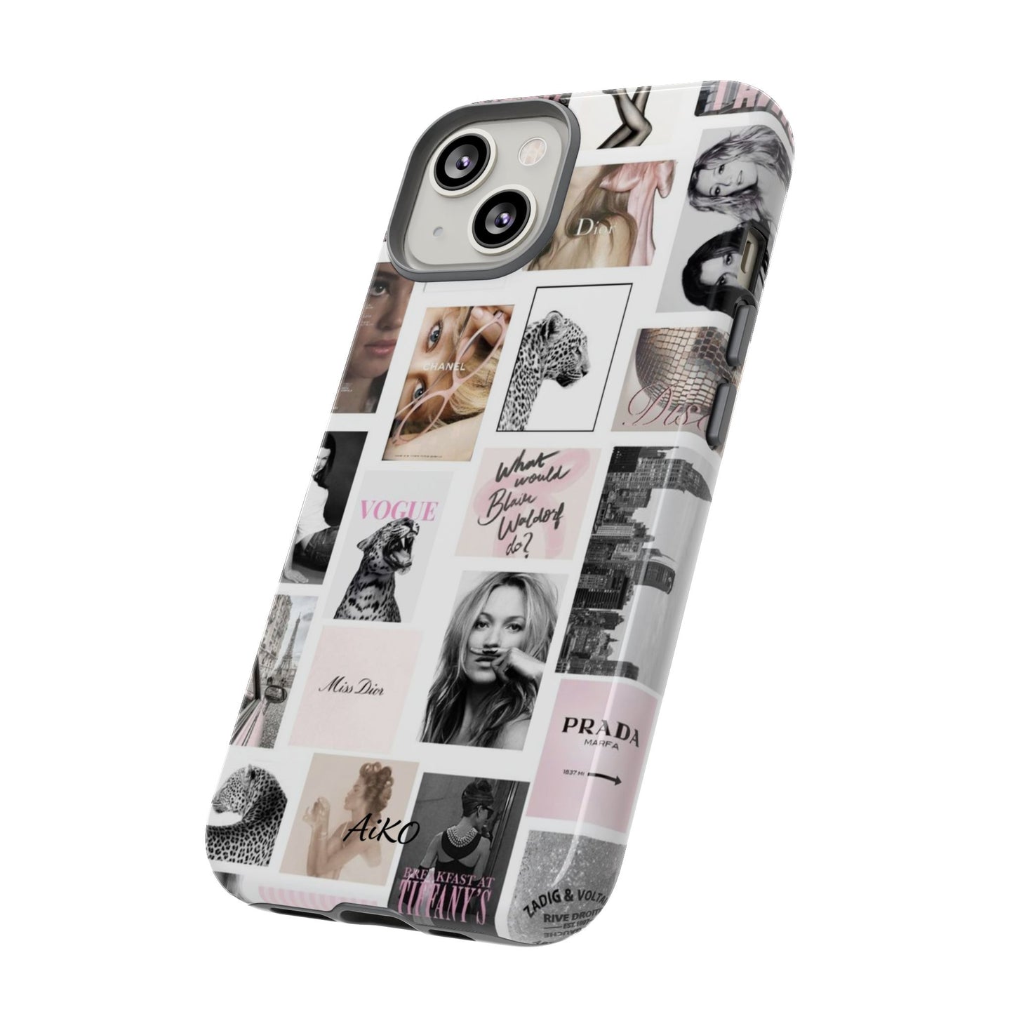 Fashion Collage Phone Case — Pink Vogue Magazine Aesthetic Tough Case