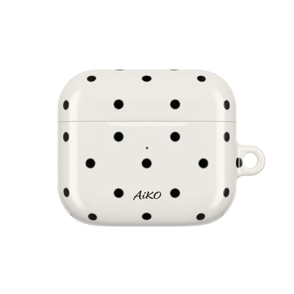 Polka Dot ( White and Black) AirPods Cases