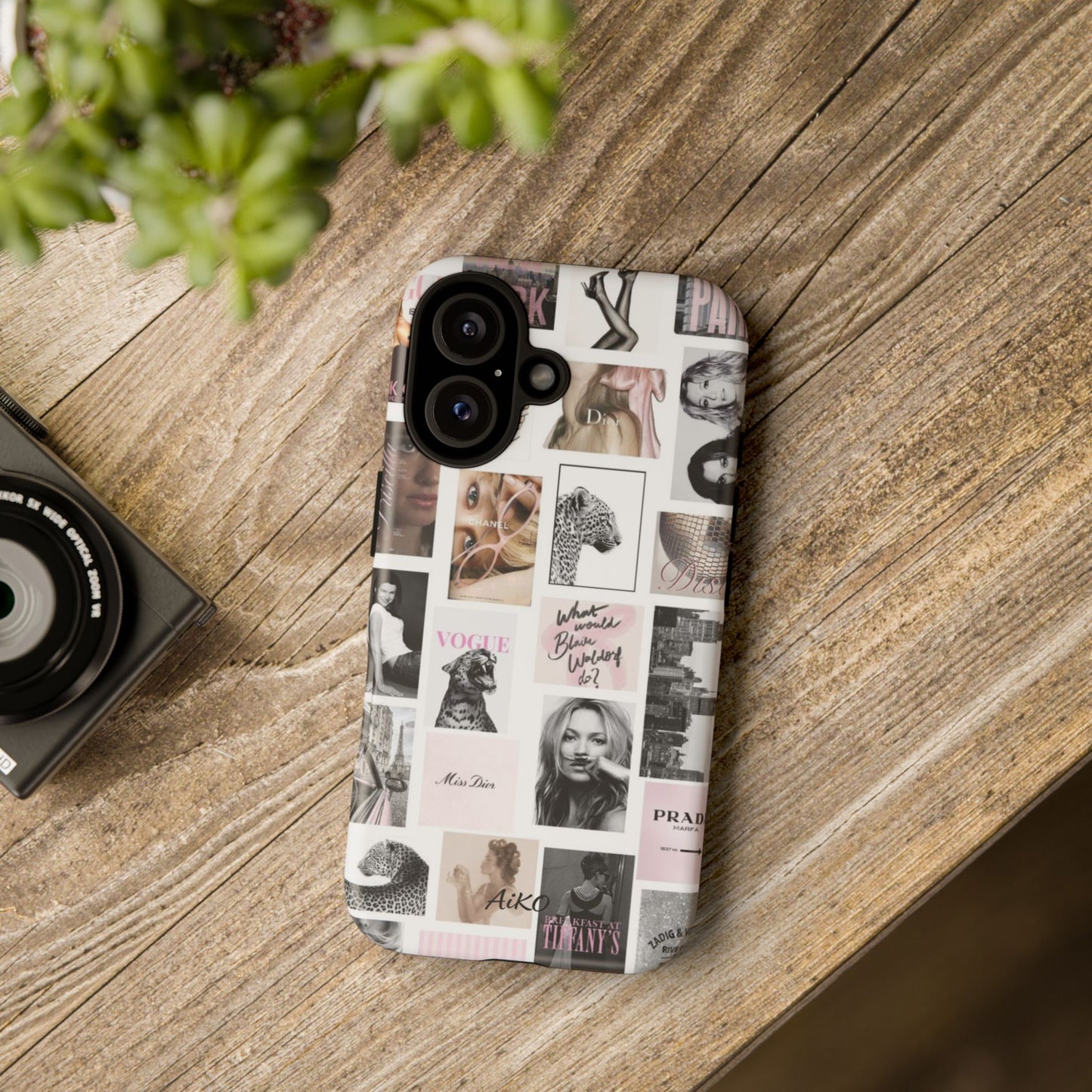 Fashion Collage Phone Case — Pink Vogue Magazine Aesthetic Tough Case