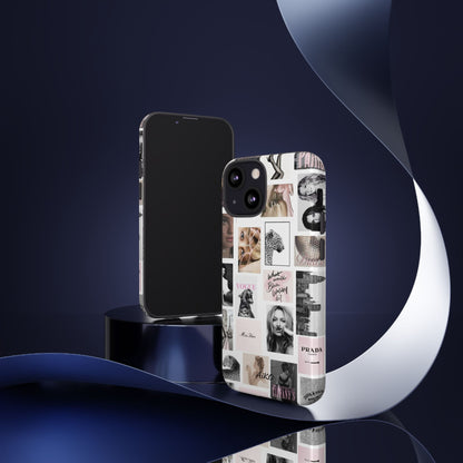 Fashion Collage Phone Case — Pink Vogue Magazine Aesthetic Tough Case