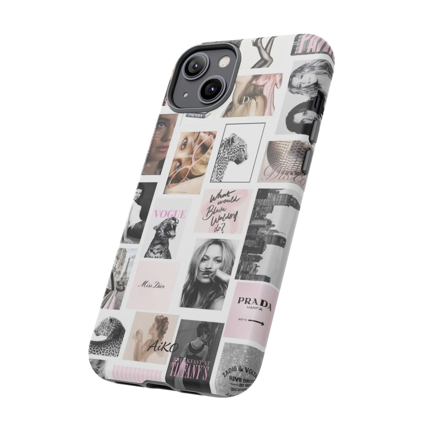 Fashion Collage Phone Case — Pink Vogue Magazine Aesthetic Tough Case
