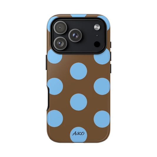 Polka Dots (Blue & Brown)