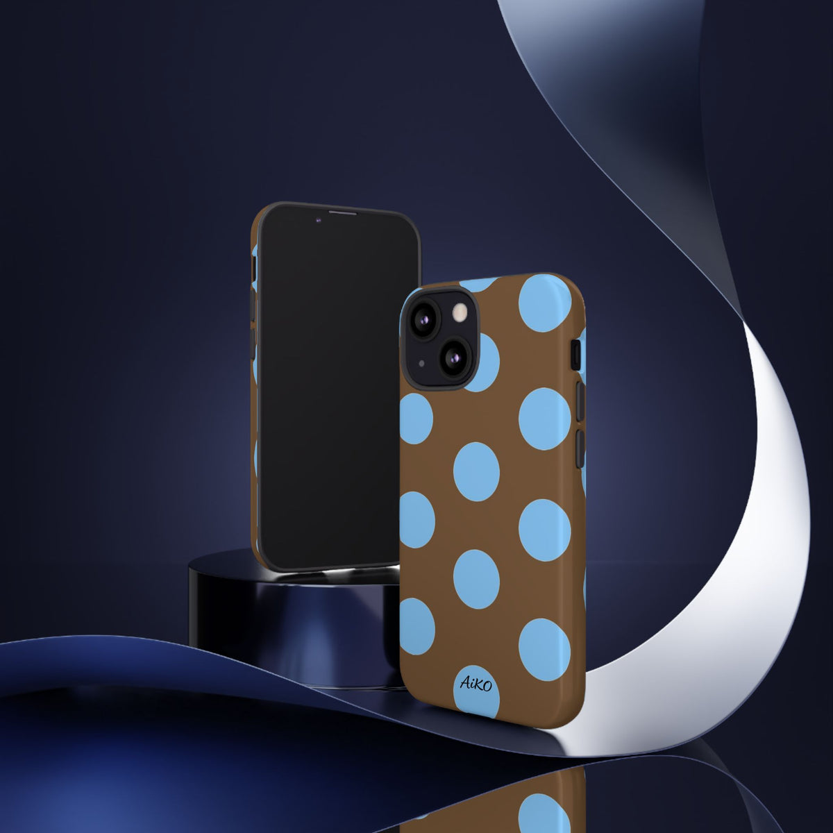 Polka Dots (Blue & Brown)