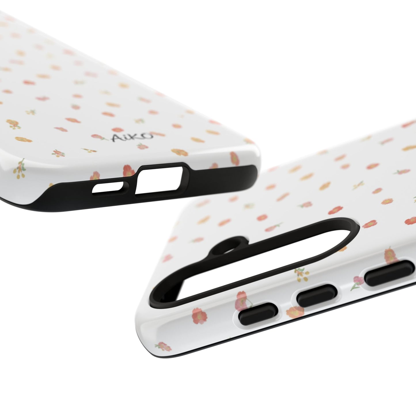 Floral Confetti Tough Phone Case — Minimal White with Tiny Rose Petals