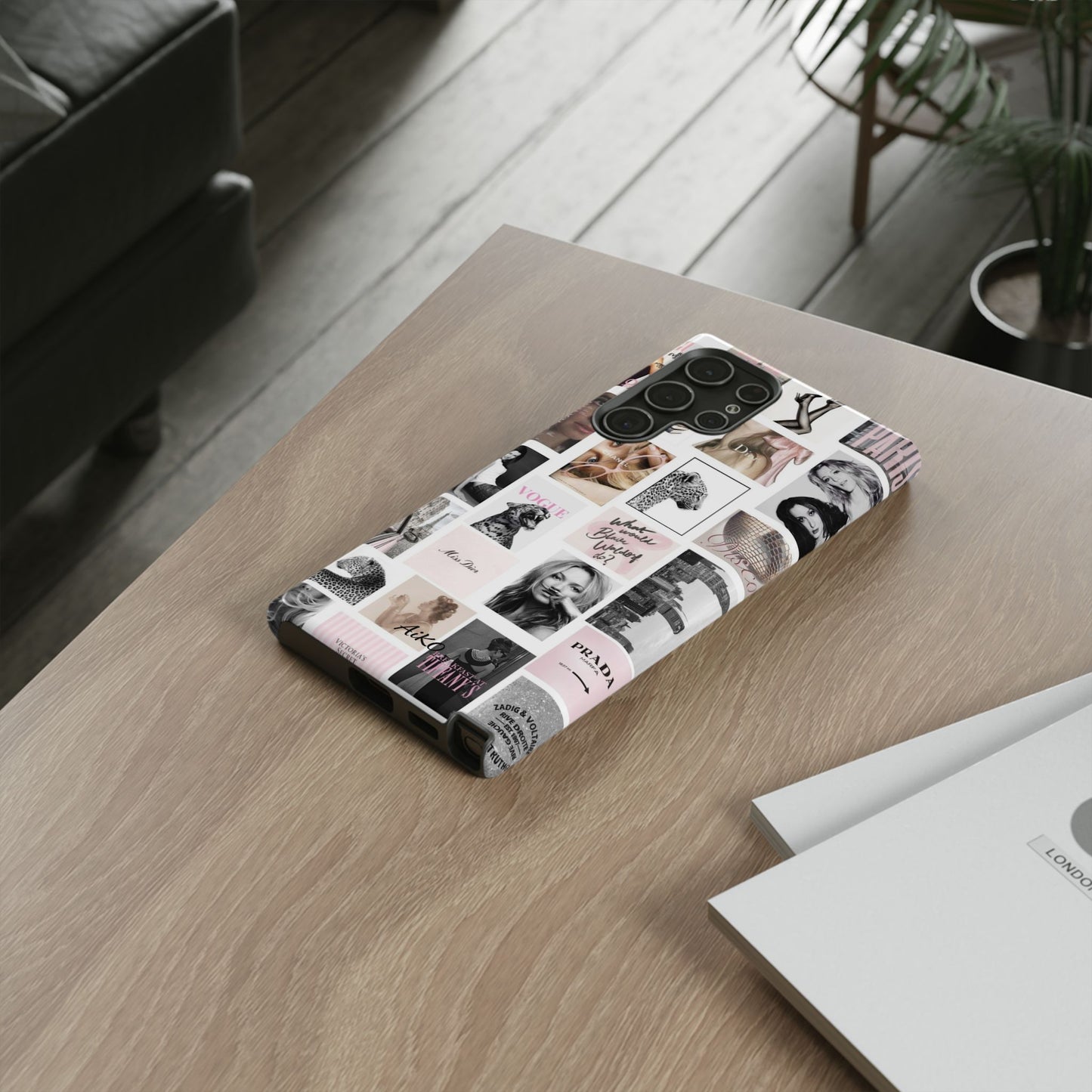 Fashion Collage Phone Case — Pink Vogue Magazine Aesthetic Tough Case