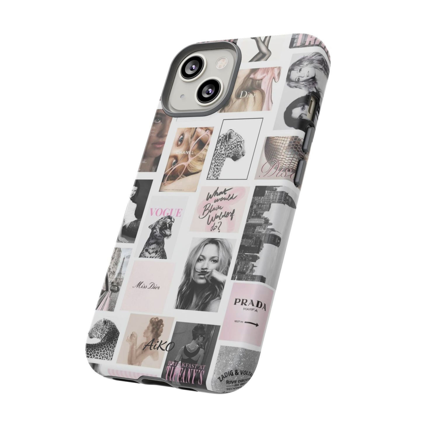 Fashion Collage Phone Case — Pink Vogue Magazine Aesthetic Tough Case