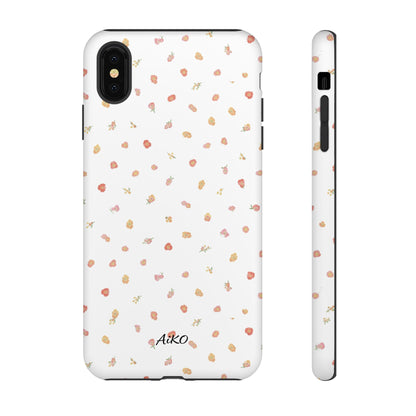 Floral Confetti Tough Phone Case — Minimal White with Tiny Rose Petals
