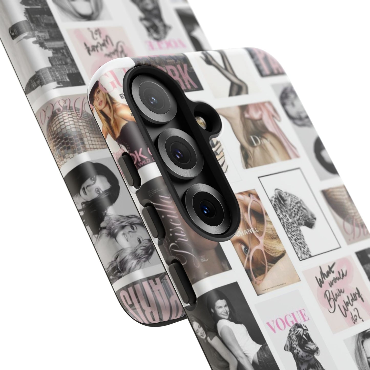 Fashion Collage Phone Case — Pink Vogue Magazine Aesthetic Tough Case