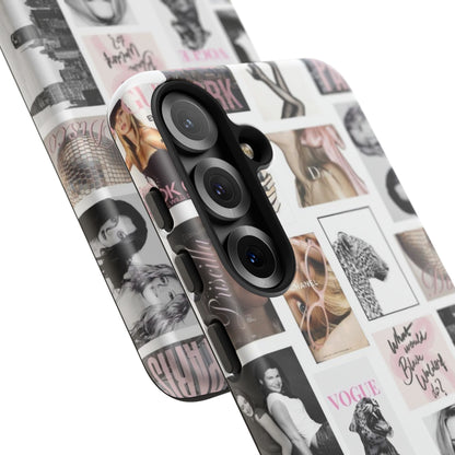 Fashion Collage Phone Case — Pink Vogue Magazine Aesthetic Tough Case
