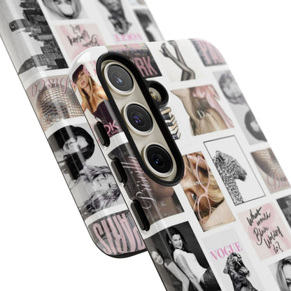 Fashion Collage Phone Case — Pink Vogue Magazine Aesthetic Tough Case