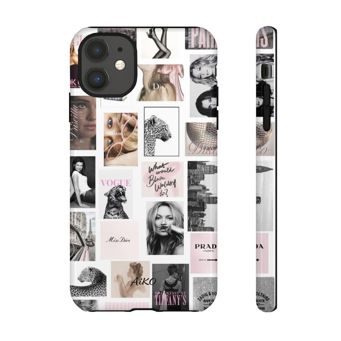 Fashion Collage Phone Case — Pink Vogue Magazine Aesthetic Tough Case