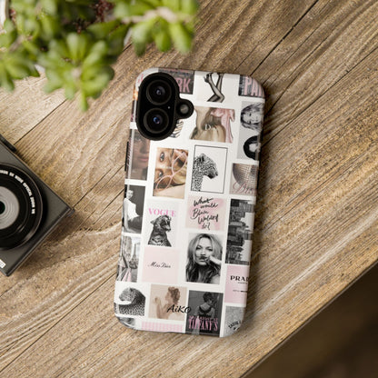Fashion Collage Phone Case — Pink Vogue Magazine Aesthetic Tough Case